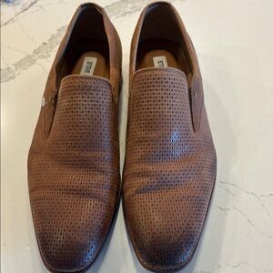 Steve Madden Tan Perforated Slip-Ons